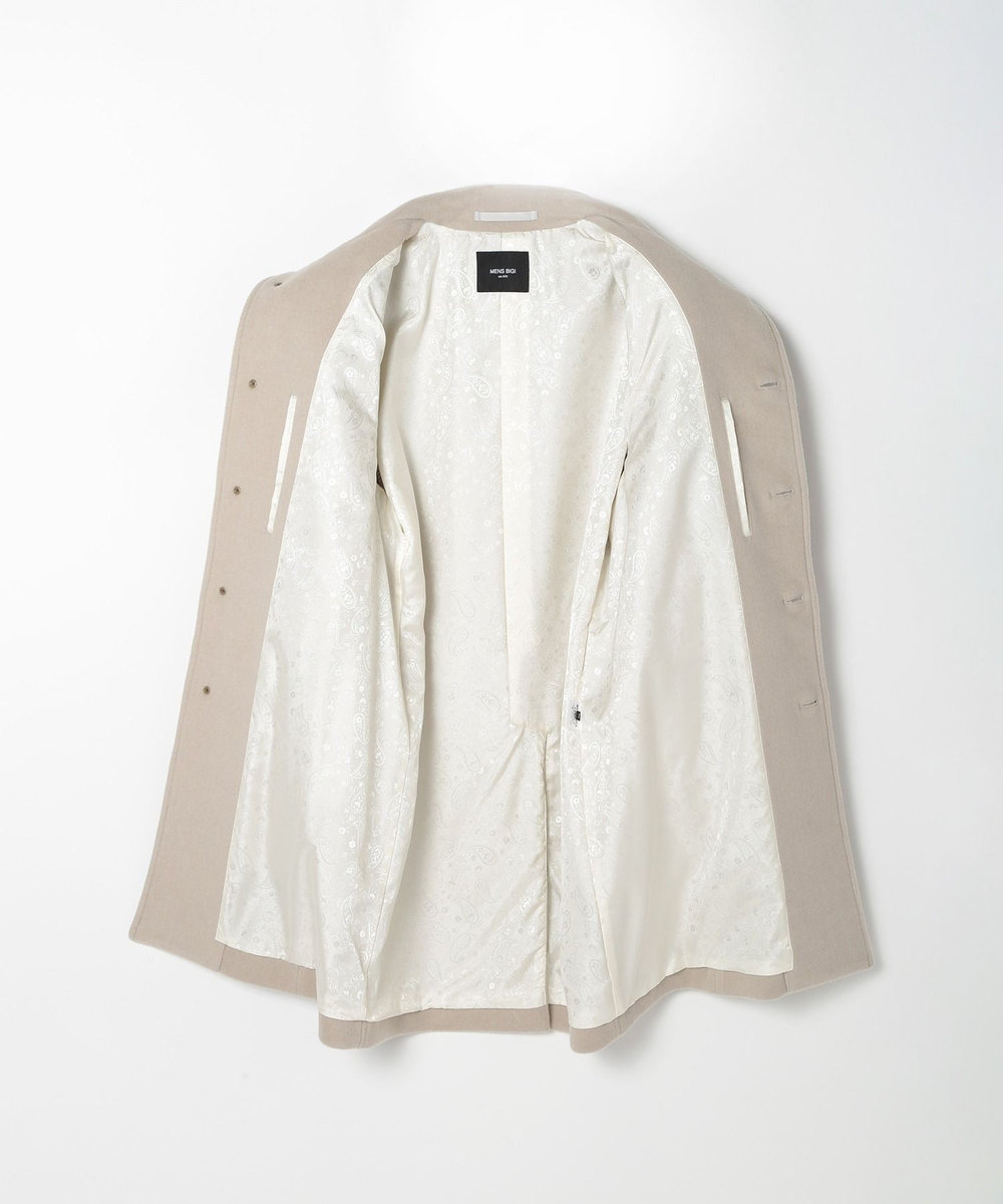 MEN'S BIGI スーパー140ウールビーバーヘリンボーンコート ベージュ