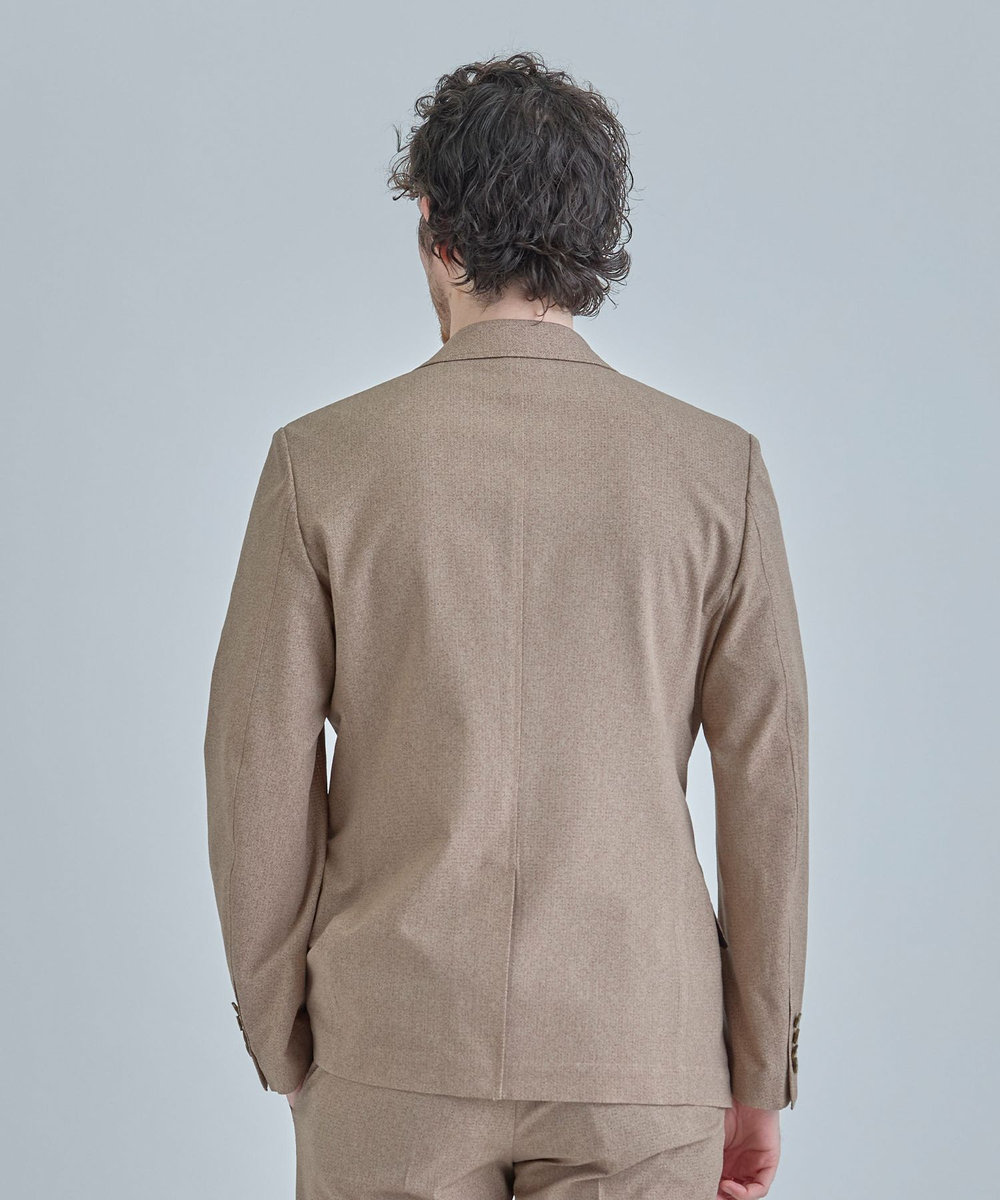 MEN'S BIGI 【ACTIVE TAILOR】Dot Air ヘリンボーン×千鳥格子/デニム柄 セットアップジャケット＜通気性/吸水速乾/ストレッチ＞ ブラウン