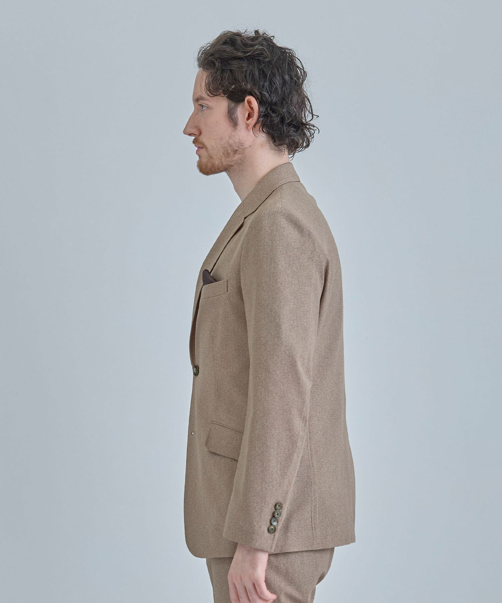MEN'S BIGI 【ACTIVE TAILOR】Dot Air ヘリンボーン×千鳥格子/デニム柄 セットアップジャケット＜通気性/吸水速乾/ストレッチ＞ ブラウン