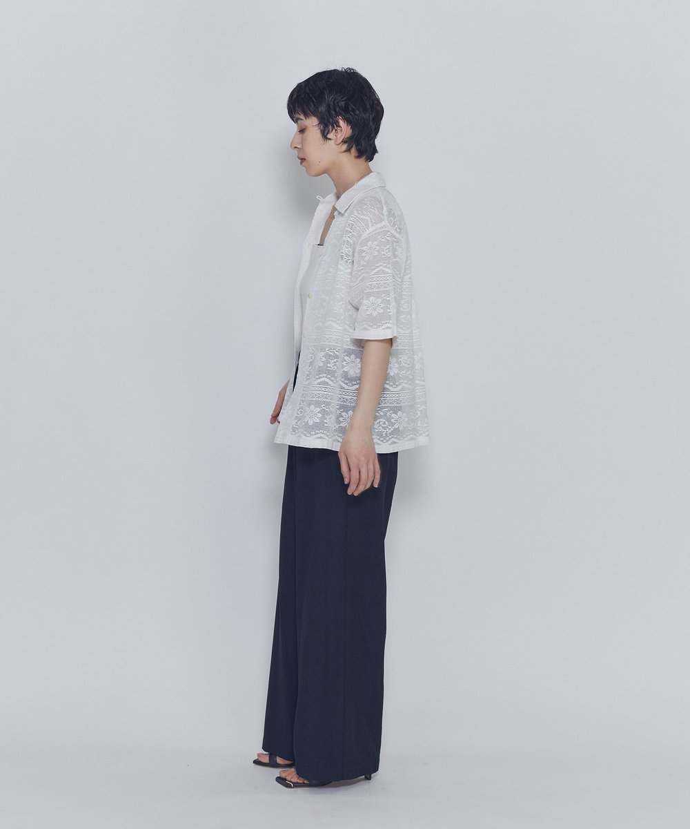 1er Arrondissement 【WEB限定】＜normment（ノーメント）＞コットンレースボタンシャツ オフホワイト