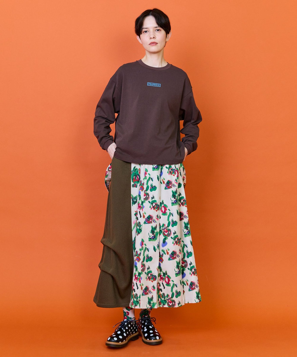 FRAPBOIS エトリーブTシャツ ブラウン