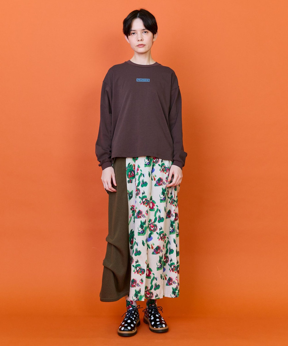 FRAPBOIS エトリーブTシャツ ブラウン
