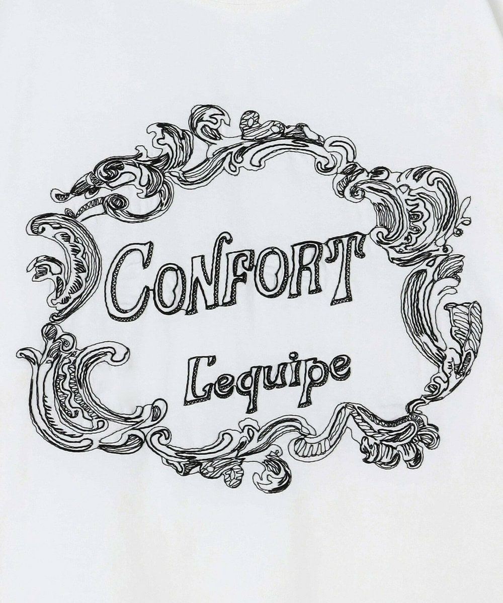 L'EQUIPE Lサイズ（大きいサイズ） 【大きいサイズ】フレームロゴTシャツ ホワイト