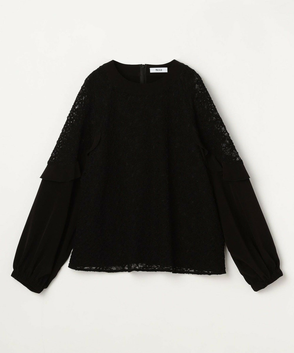 MOGA Collection Lサイズ（大きいサイズ） 【大きいサイズ】MOGA Collection　レースドッキングブラウス ブラック