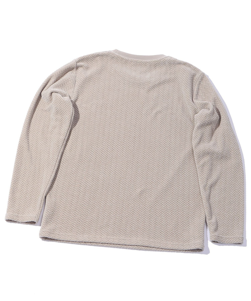MEN'S BIGI モールジャガードクルーネックカットソー ベージュ