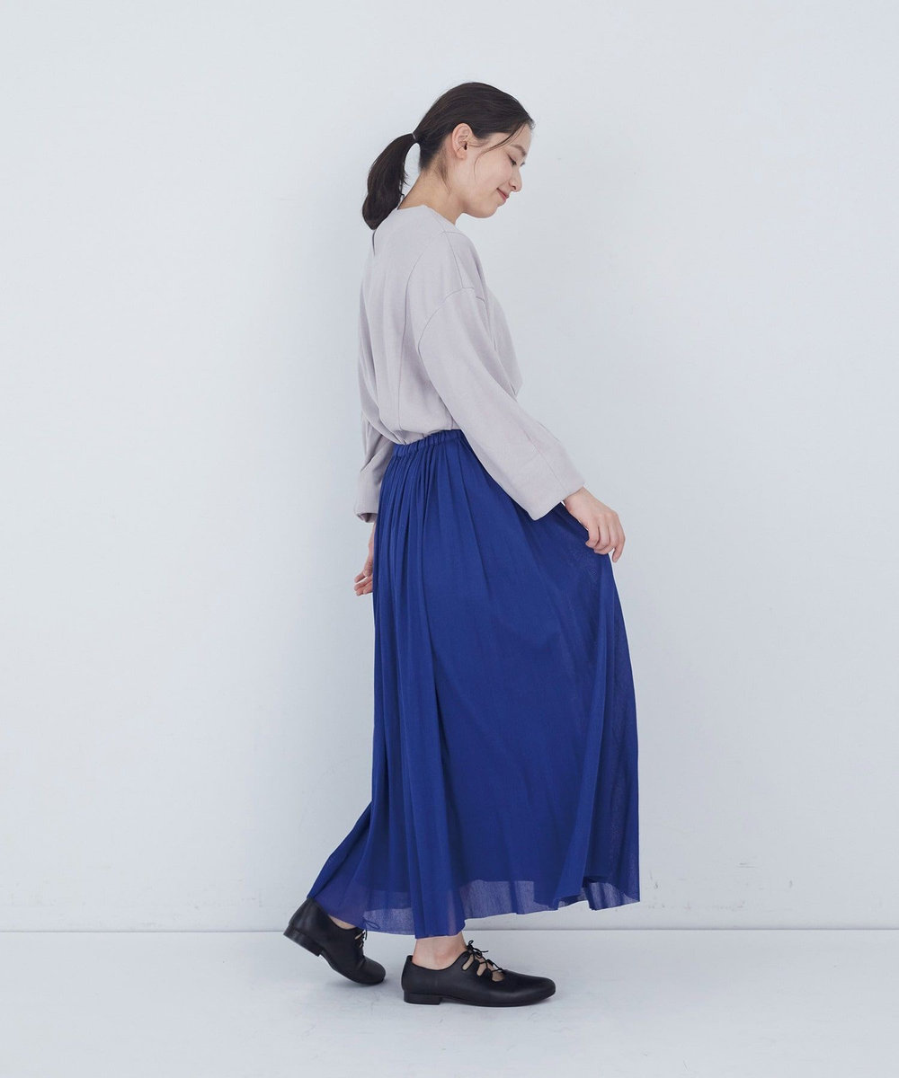 ADIEU TRISTESSE コットンチュールスカート ブルー