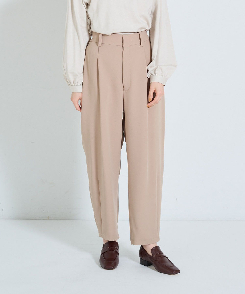 ADIEU TRISTESSE ダブルクロスワンタックテーパードパンツ ベージュ
