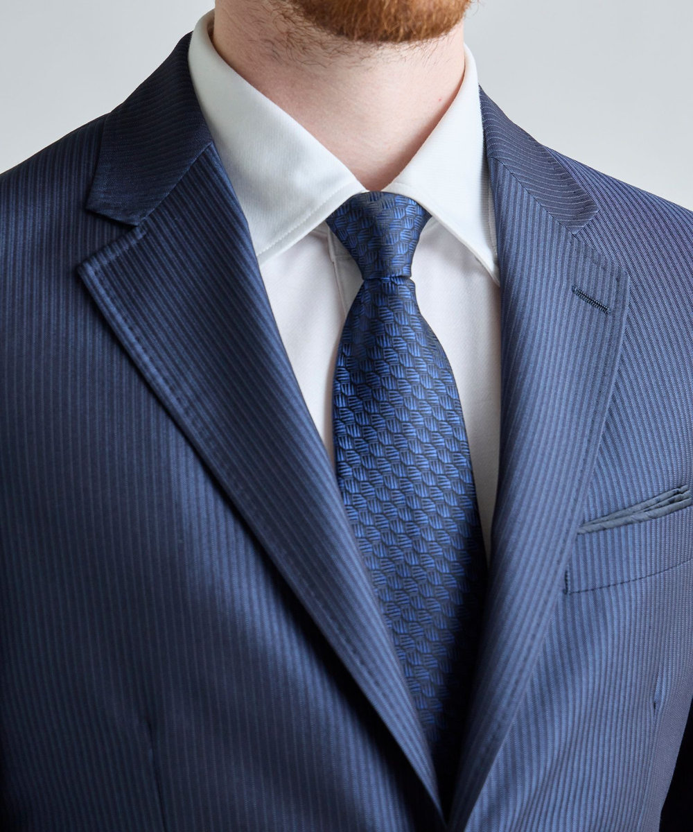 MEN'S BIGI 【TIE YOUR TIE /タイユアタイ】ジオメトリック柄ネクタイ ネイビー