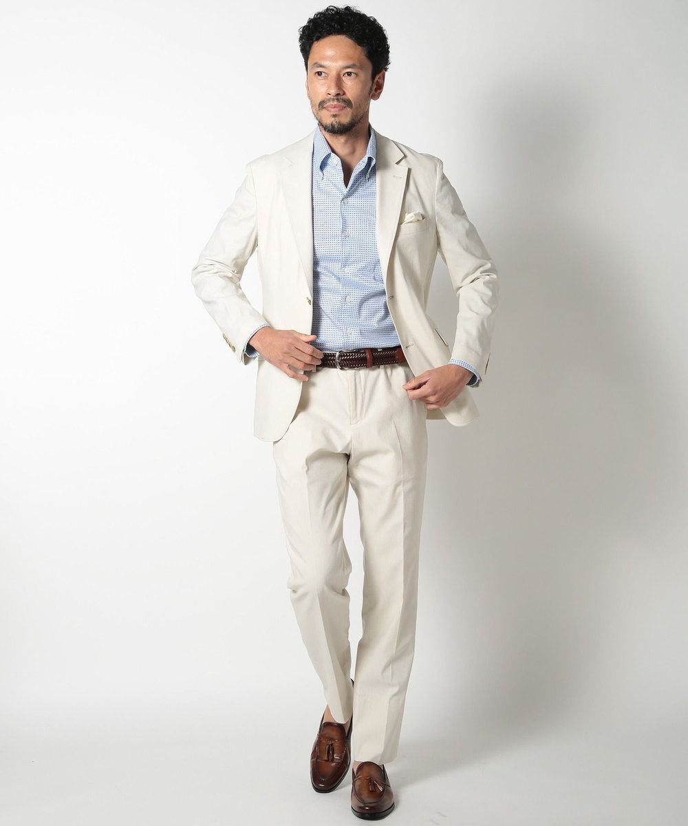MEN'S BIGI 【ACTIVE TAILOR】ドビーストレッチテーラードジャケット オフホワイト