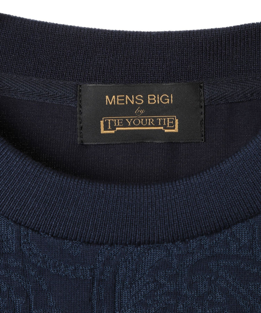 MEN'S BIGI 【TIE YOUR TIE/タイ ユア タイ】別注 クルーネックTEE<接触冷感> ネイビー