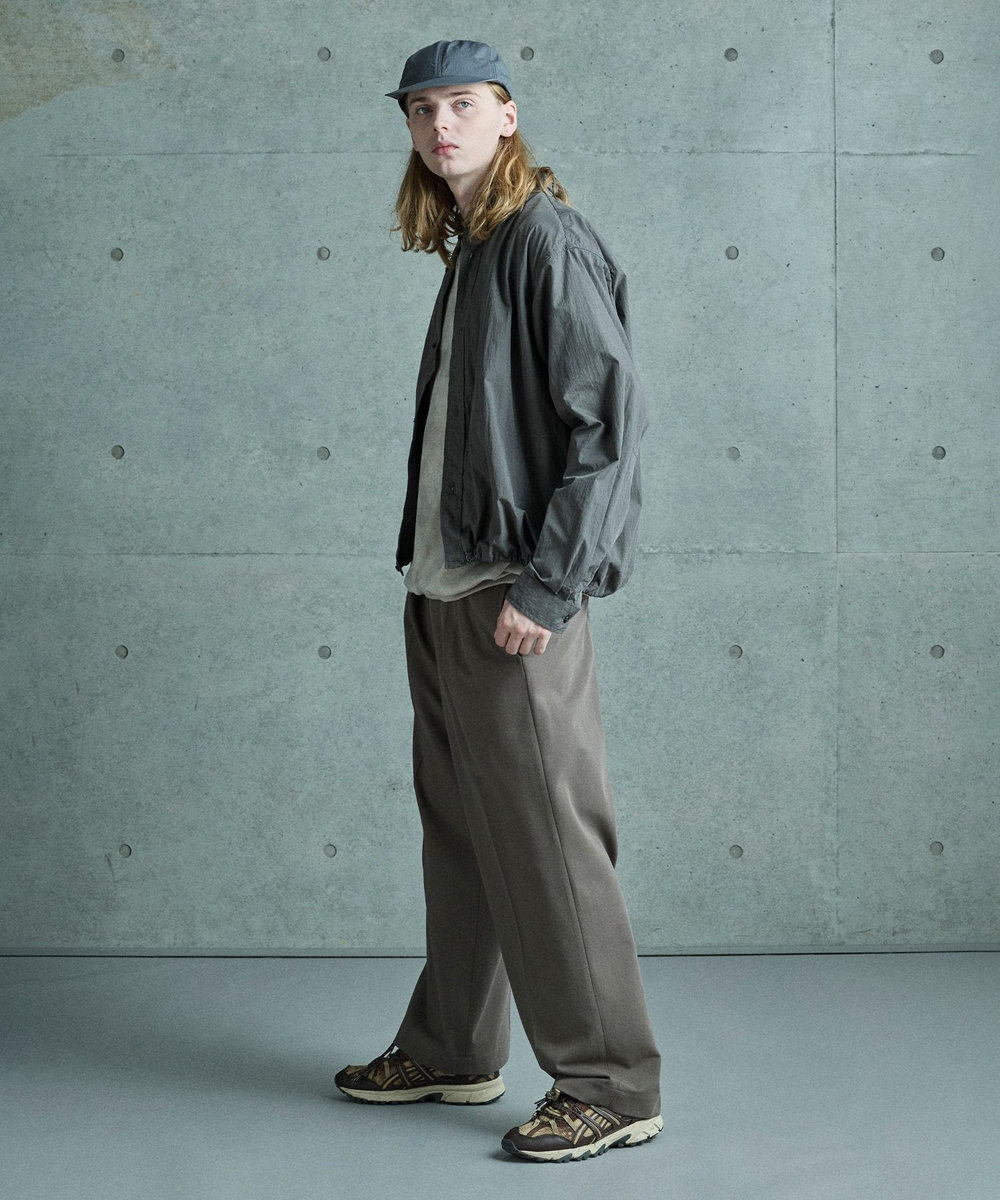 MEN'S BIGI コットンナイロンドローコードシャツ グレー