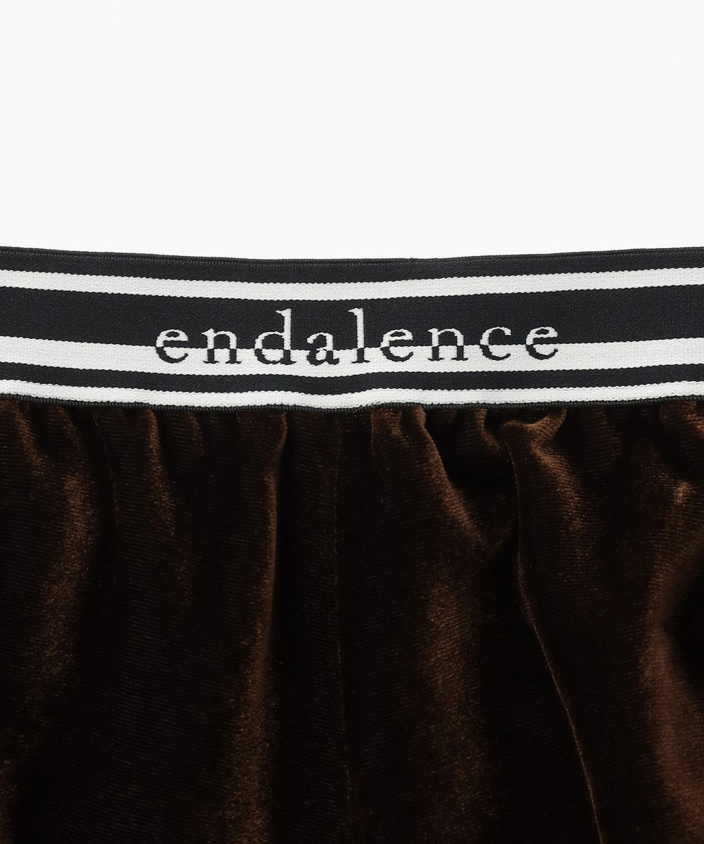 endalence ソフトベルベットドローストリングパンツ ブラウン