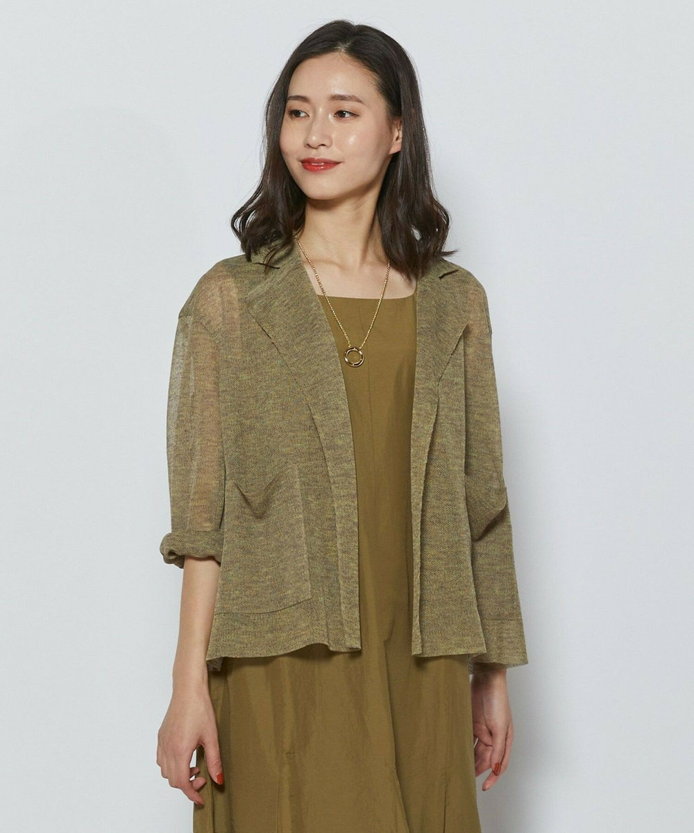 L'EQUIPE ［eclat 2026年5月号掲載商品］麻ポリエステルニットジャケット イエロー