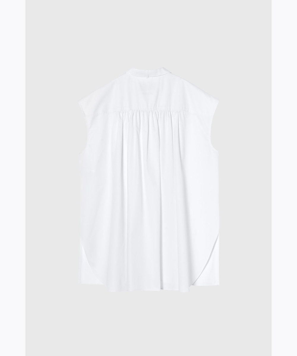 DÉPAREILLÉ TYPEWRITER BOW NO SLEEVE BLOUSE / タイプライターボウノースリーブブラウス ホワイト