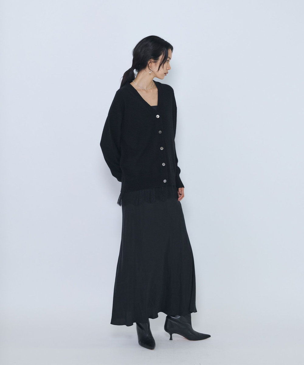 1er Arrondissement へアリータッチレースカーディガン ブラック
