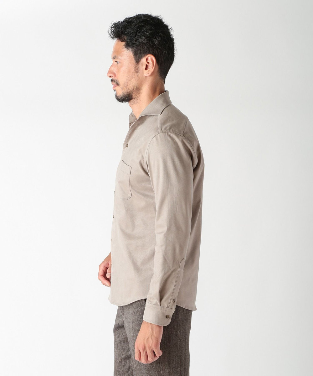 MEN'S BIGI コマスエードストレッチシャツ ライトグレー