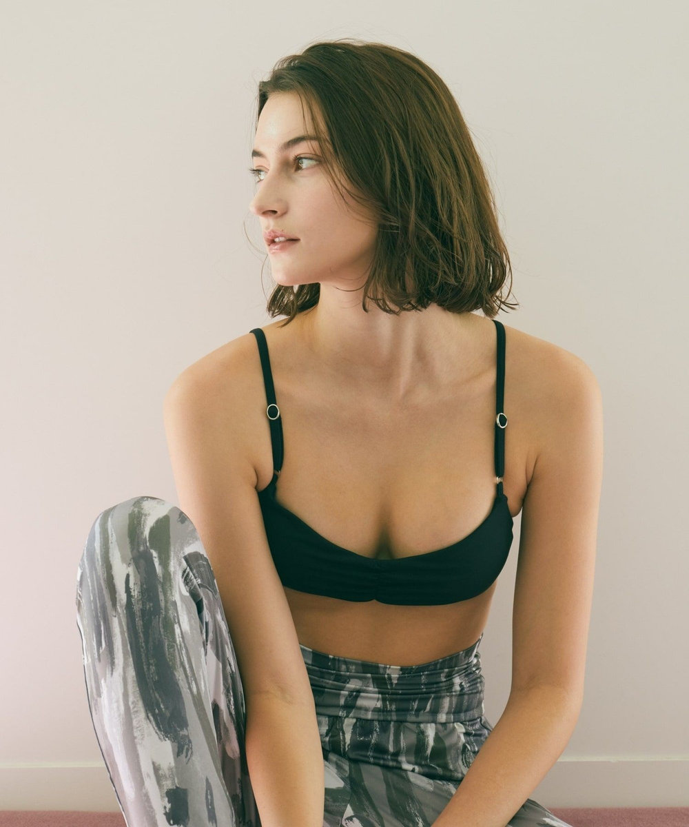 Julier YOGA FITバンドゥブラトップ/パット付き・UVカット・吸汗速乾・ホットヨガ対応・水着・水陸両用 ブラック