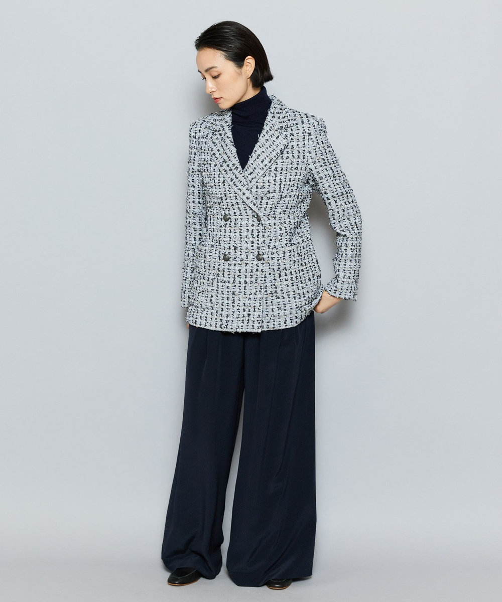 L'EQUIPE COUTURIER カシミヤシルクHGニットハイネックプルオーバー ダークネイビー