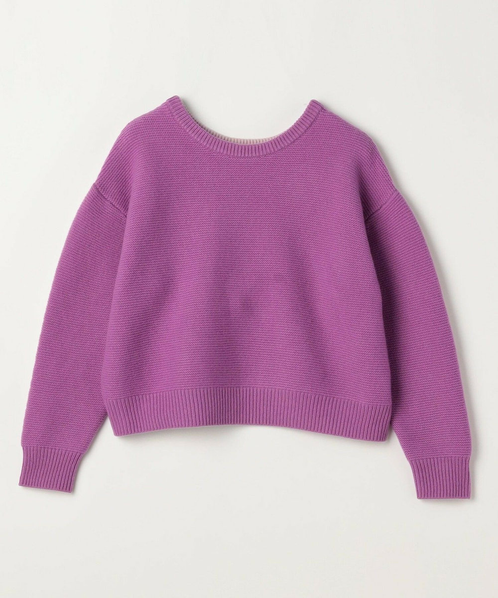 MOGA Lサイズ（大きいサイズ） 【大きいサイズ】ANNUAL×MOGA　ウールカシミヤバイカラープルオーバー パープル