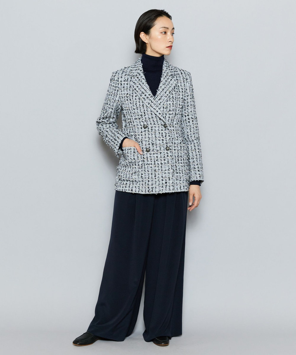 L'EQUIPE COUTURIER カシミヤシルクHGニットハイネックプルオーバー ダークネイビー