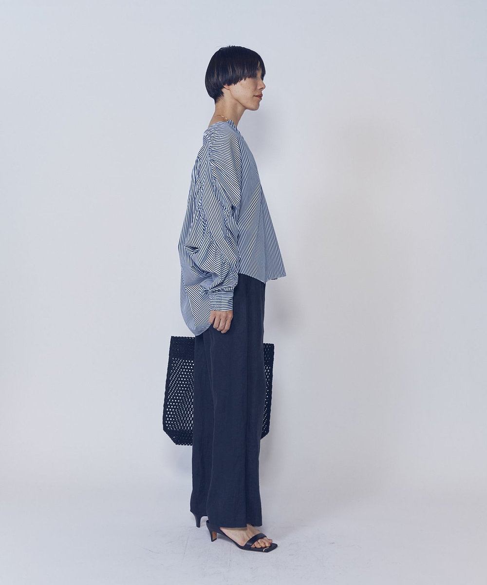 1er Arrondissement ウォッシュリネンイージーパンツ ブラック