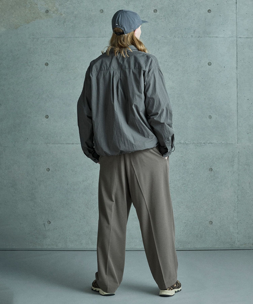 MEN'S BIGI コットンナイロンドローコードシャツ グレー