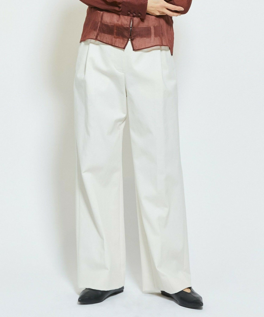 MOGA Collection MOGA Collection ダブルクロスストレッチベルト付きパンツ オフホワイト