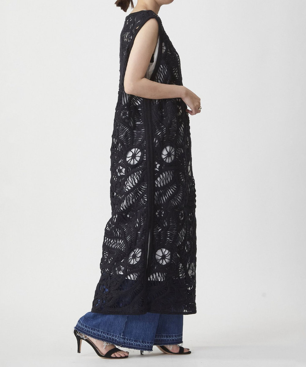 1er Arrondissement ＜near.nippon (ニアー ニッポン)＞コード刺繍ワンピース （アンダードレス付き） ブラック
