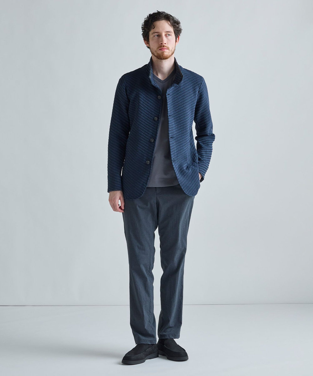MEN'S BIGI アクティブテーラー シルケットスムース VネックロングTシャツ［シルケット加工/抗菌防臭/帯電防止］ グレー