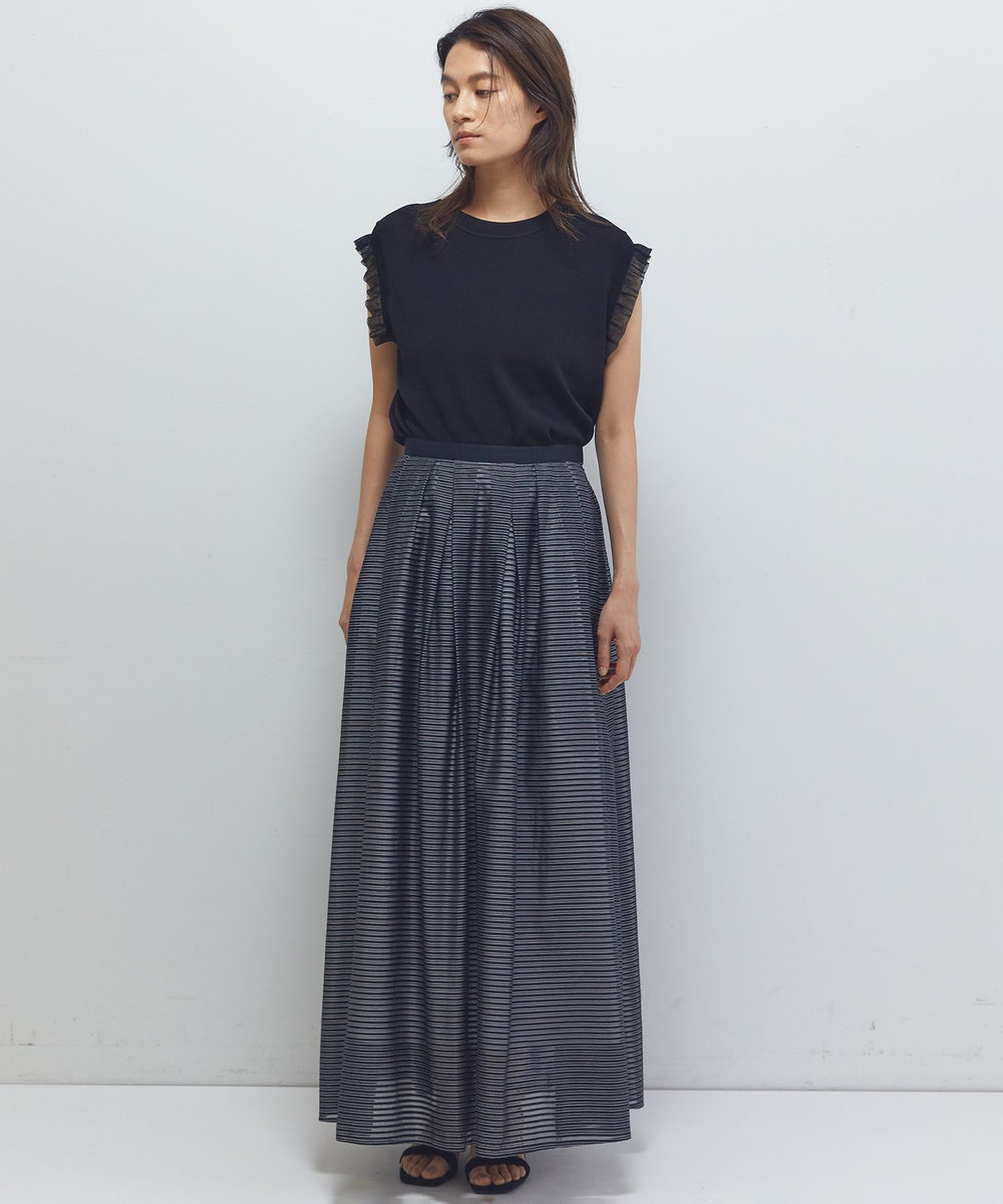 1er Arrondissement シアーボーダースカート ブラック