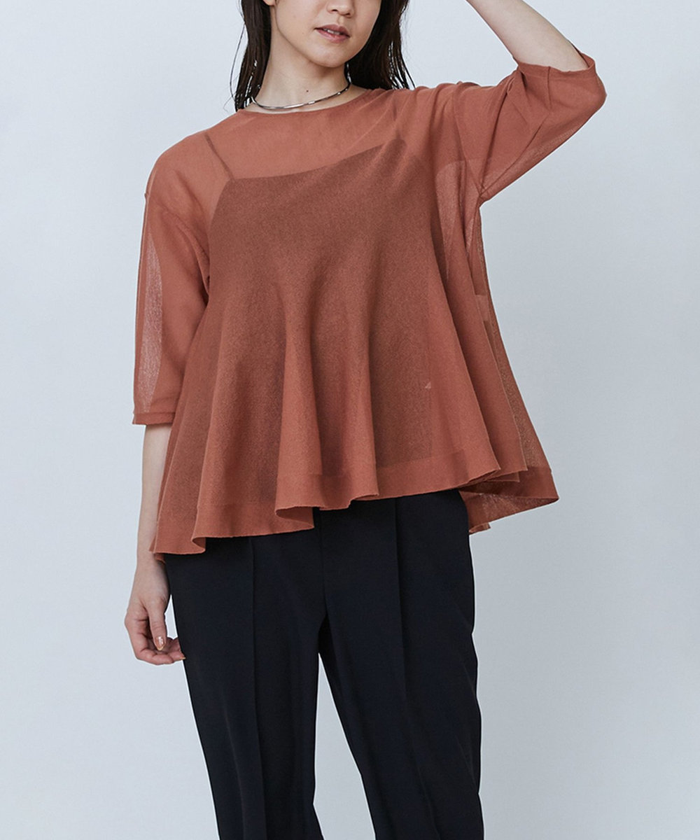 1er Arrondissement ラッフルヘムニットプルオーバー テラコッタ