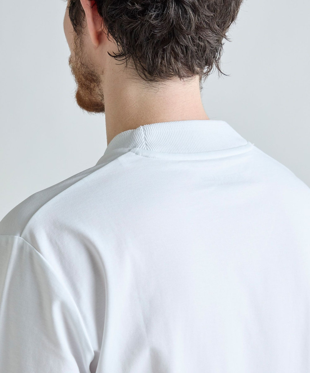 MEN'S BIGI アクティブテーラー シルケットスムース VネックロングTシャツ［シルケット加工/抗菌防臭/帯電防止］ ホワイト