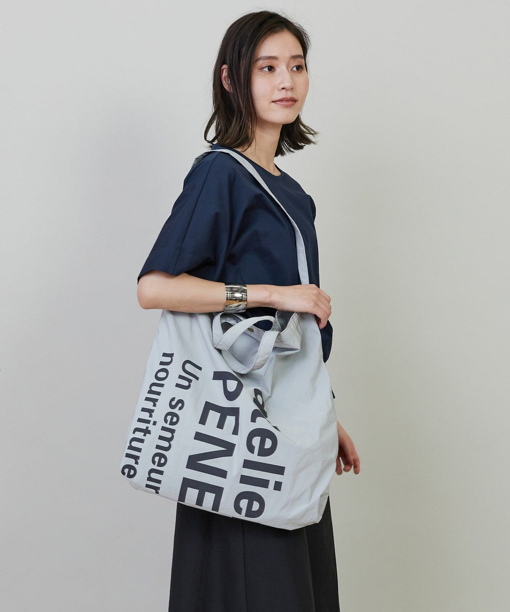 L'EQUIPE ateliers PENELOPE×L'EQUIPE ポケッタブルトートバッグ ライトグレー