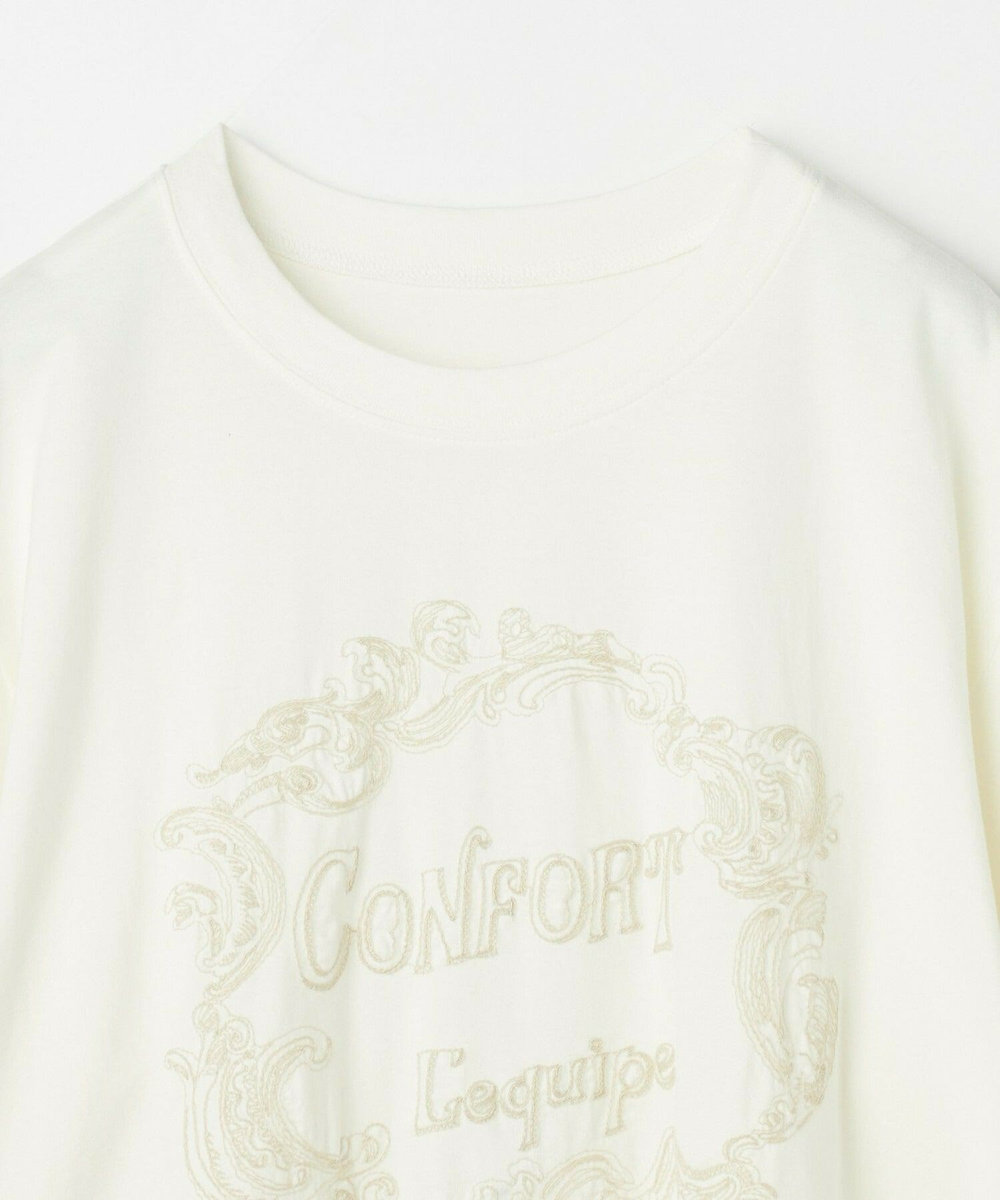 L'EQUIPE Lサイズ（大きいサイズ） 【大きいサイズ】フレームロゴTシャツ ホワイト