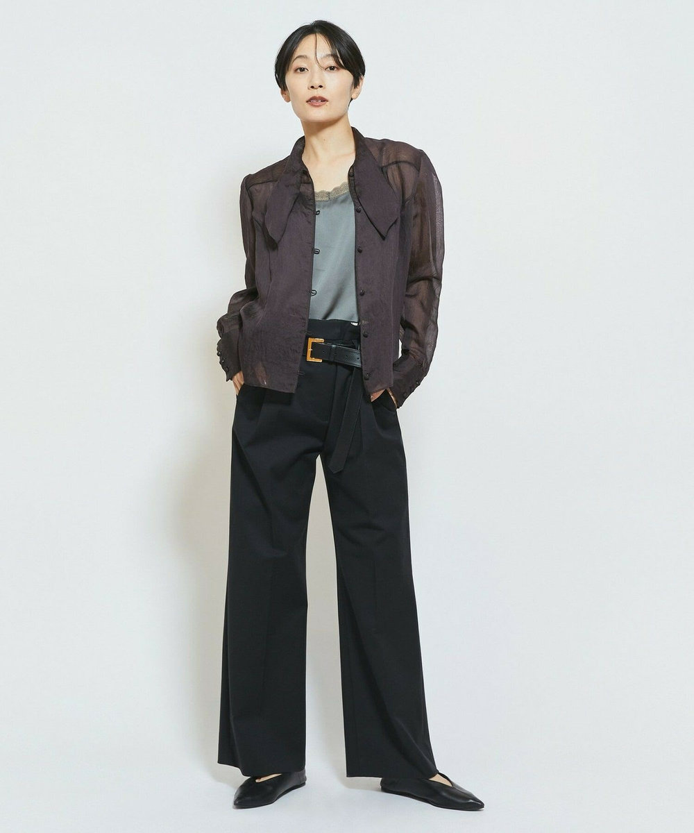 MOGA Collection MOGA Collection ダブルクロスストレッチベルト付きパンツ ブラック