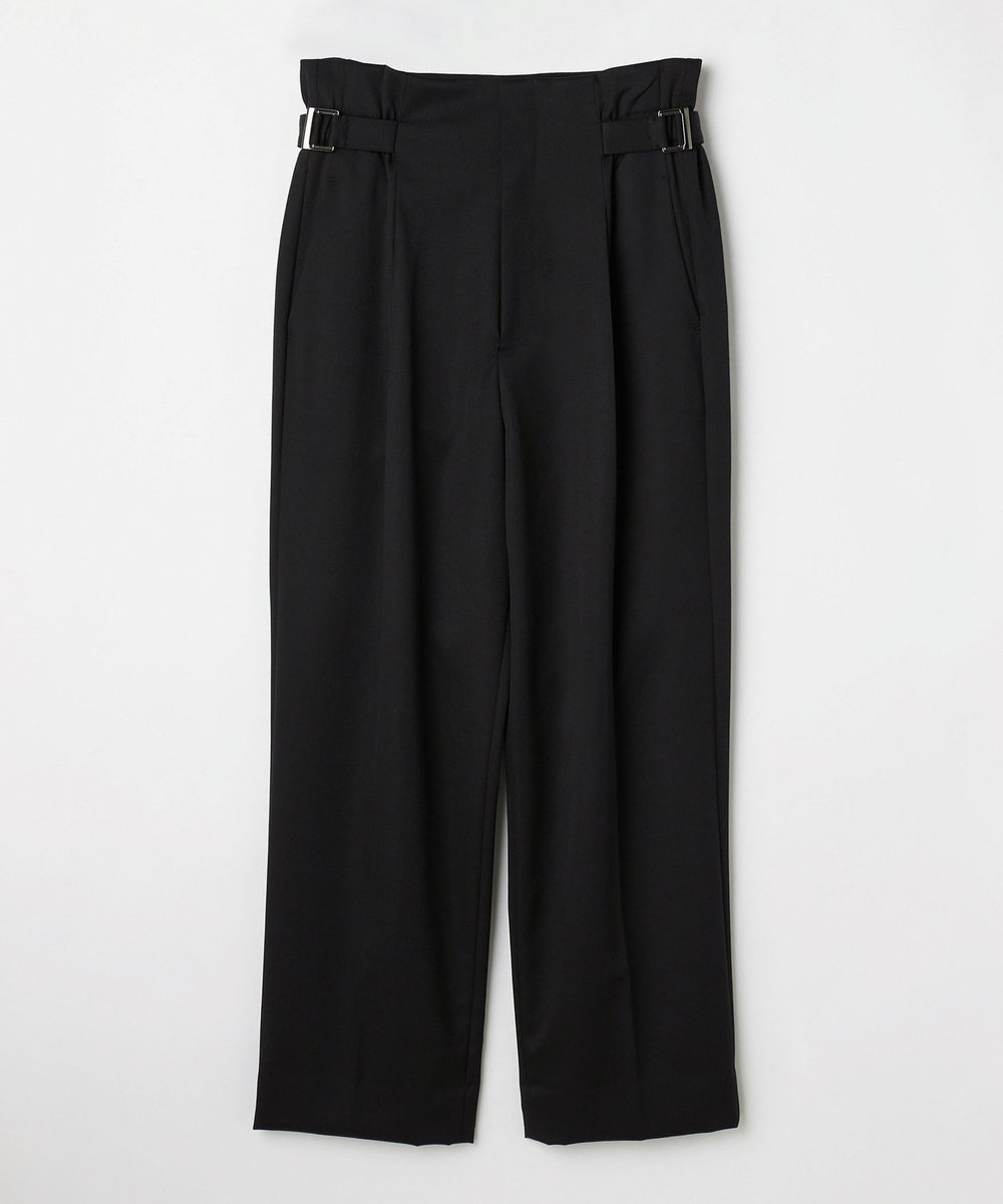 DÉPAREILLÉ WOOL GABARDINE WAIST BELT PANTS / ウールギャバジンウエストベルトパンツ ブラック