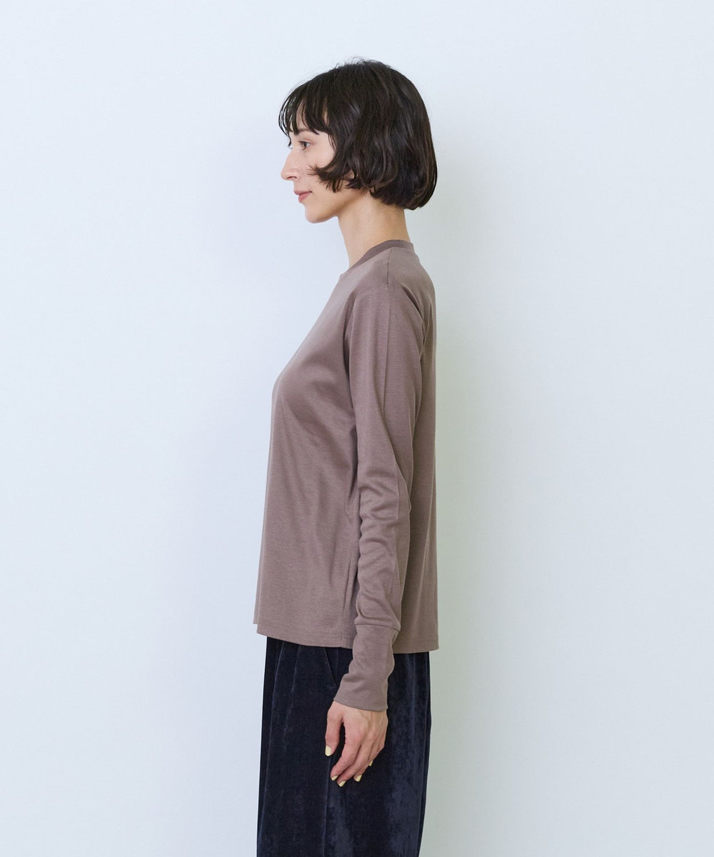 LOISIR フライス編みクルーネックプルオーバー ブラウン