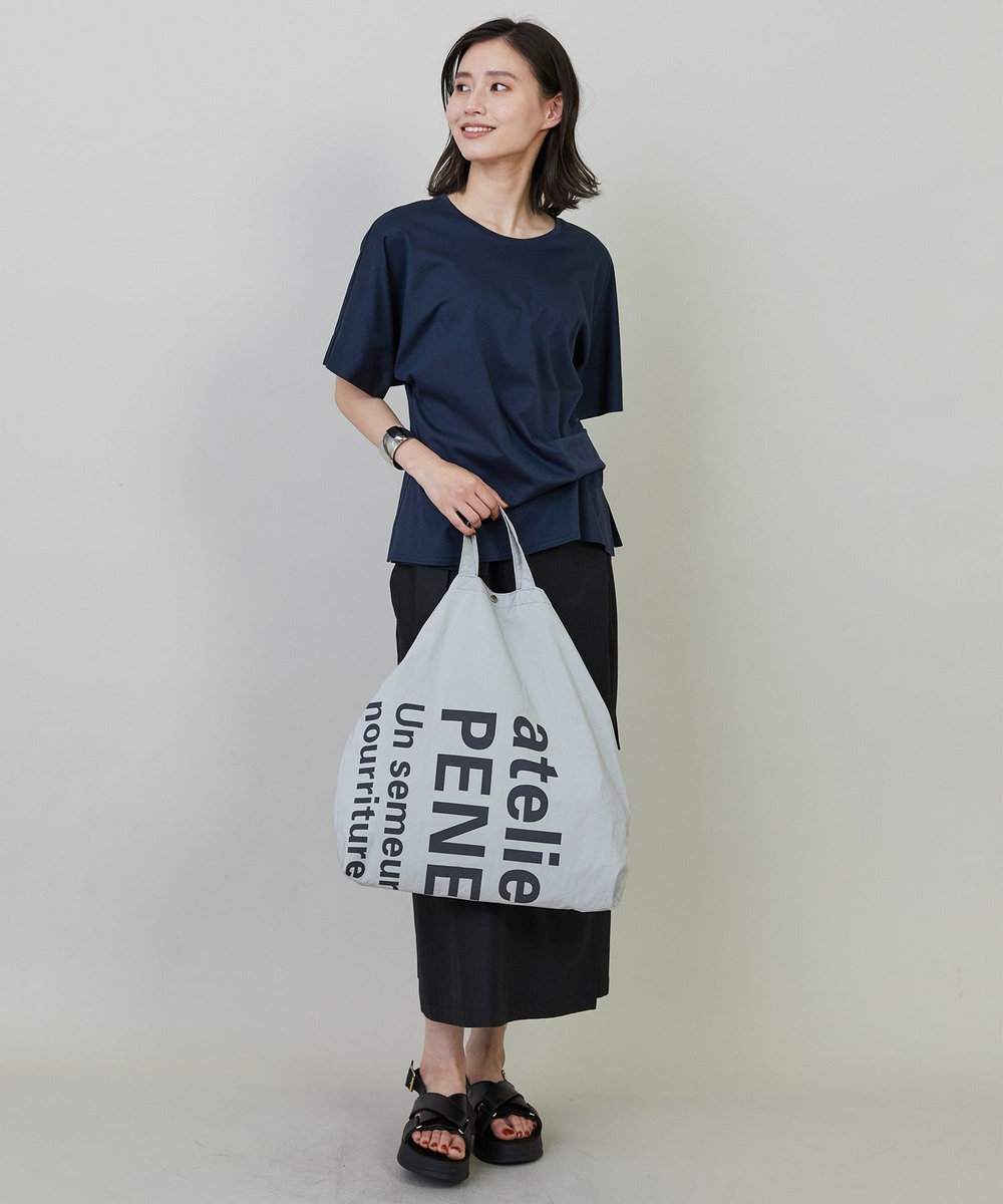 L'EQUIPE ateliers PENELOPE×L'EQUIPE ポケッタブルトートバッグ ライトグレー