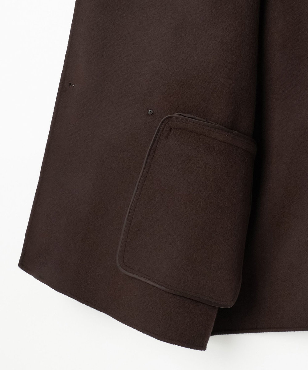 DÉPAREILLÉ DOUBLE FACE BEAVER STAND COLLAR COAT / ダブルフェイスビーバースタンドカラーコート ブラウン