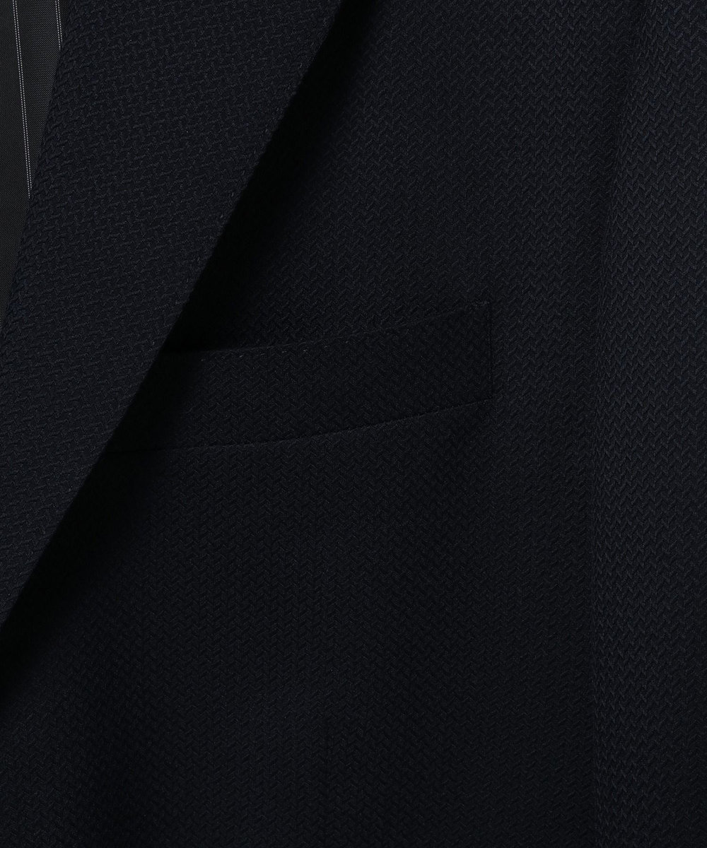 MEN'S BIGI シェブロンジャカードスーツセットアップ＜同素材ベストあり＞ ネイビー