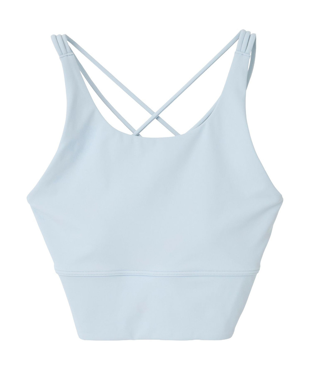 Julier 【定番】YOGA FITショートトップス/パット付き・UVカット・吸汗速乾・ホットヨガ対応・水着・水陸両用 ブルー