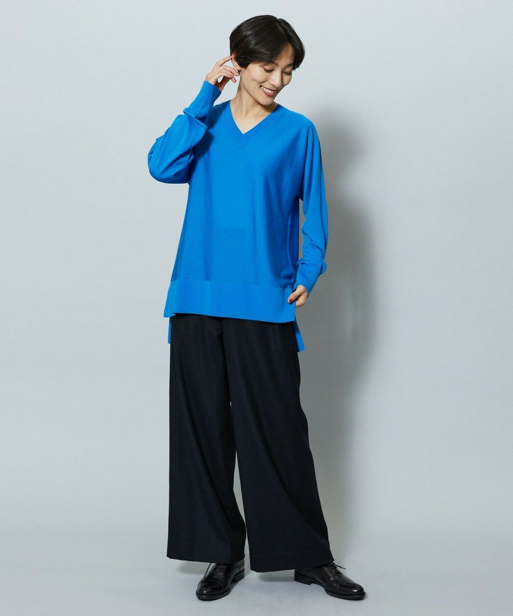 MOGA ウールカシミヤストレッチワイドパンツ ブラック系その他