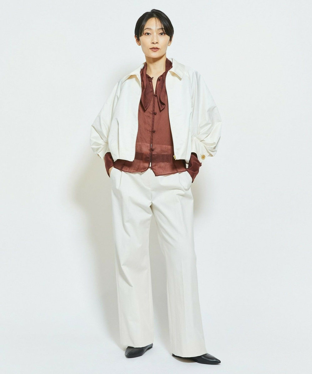 MOGA Collection MOGA Collection ダブルクロスストレッチベルト付きパンツ オフホワイト