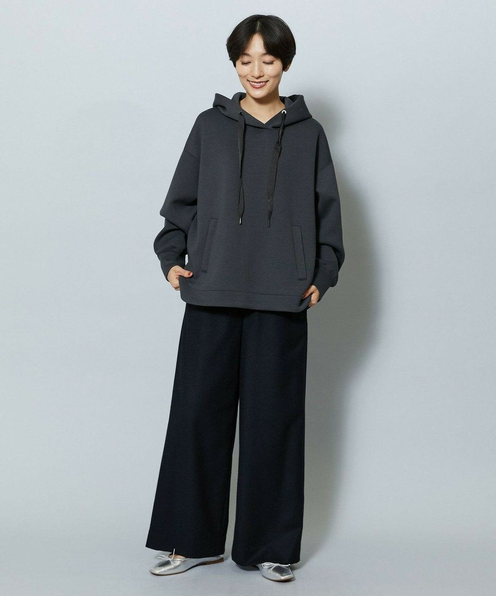 MOGA ウールカシミヤストレッチワイドパンツ ブラック系その他