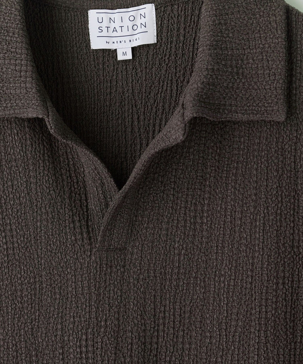 UNION STATION ＜WEB限定＞ワッシャースキッパーポロシャツ カーキ