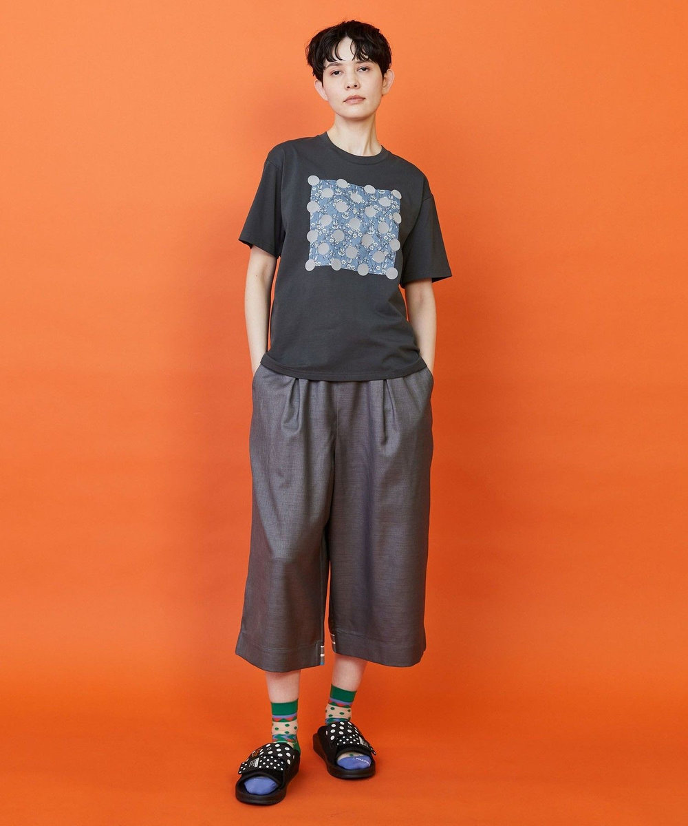 FRAPBOIS ガーデンフローＴシャツ チャコールグレー