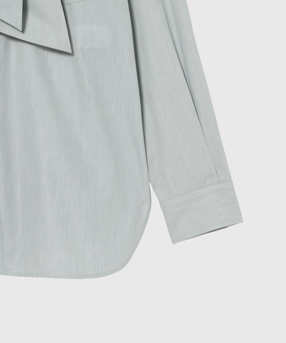 DÉPAREILLÉ PINSTRIPE BOW SHIRT / ピンストライプボウシャツ グリーン