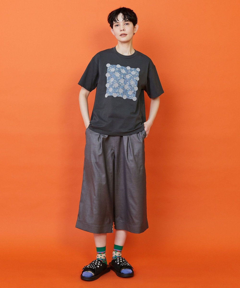 FRAPBOIS ガーデンフローＴシャツ チャコールグレー