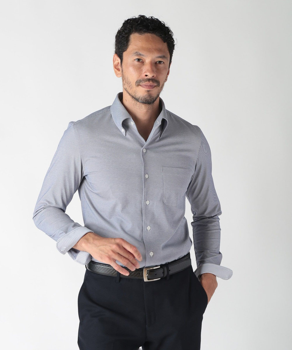 MEN'S BIGI 型押しオリジナルレザーベルト ブラック