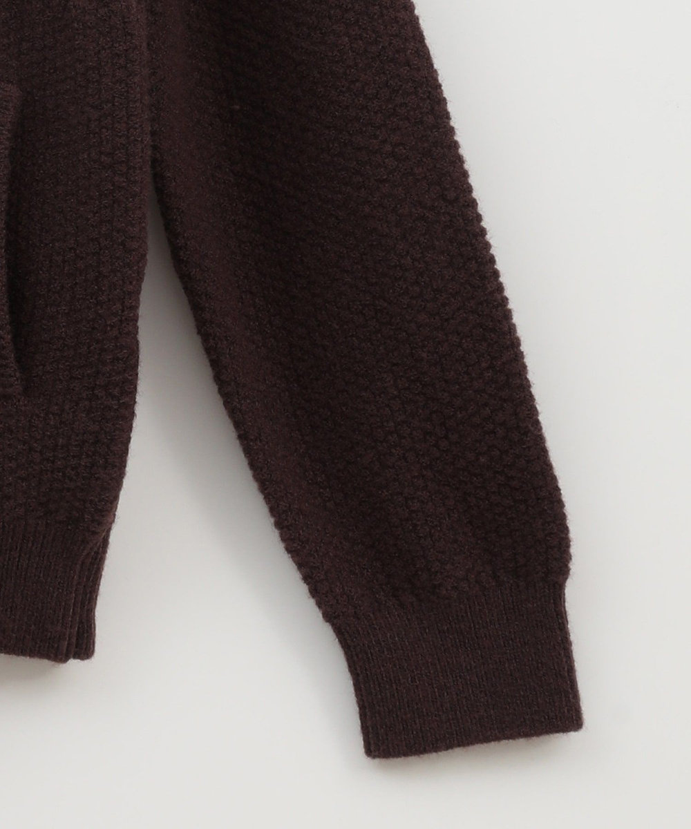 MEN'S BIGI ケーブルニットパーカー ブラウン